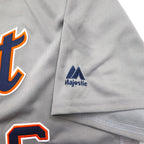 majestic USA製 MLB ベースボールシャツ XL グレー Detroit TIGERS ナンバリング FLEX BASE