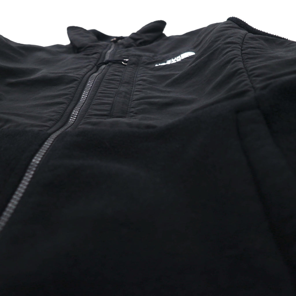 THE NORTH FACE POLARTEC Denali Fleece Jacket, Medium, Black Nylon Switching, Full Zip, High Neck, Drawcord