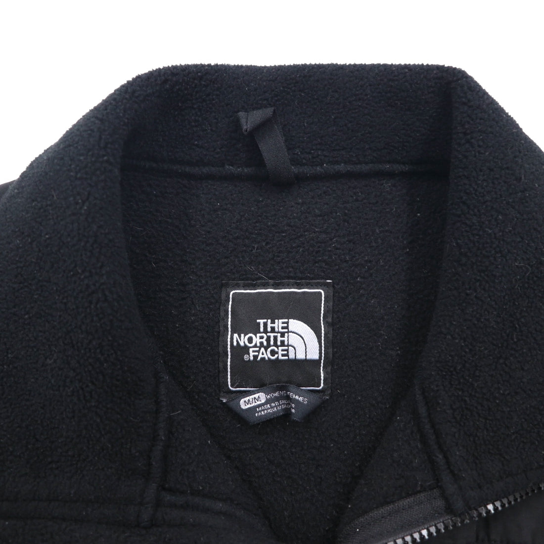 THE NORTH FACE POLARTEC Denali Fleece Jacket, Medium, Black Nylon Switching, Full Zip, High Neck, Drawcord