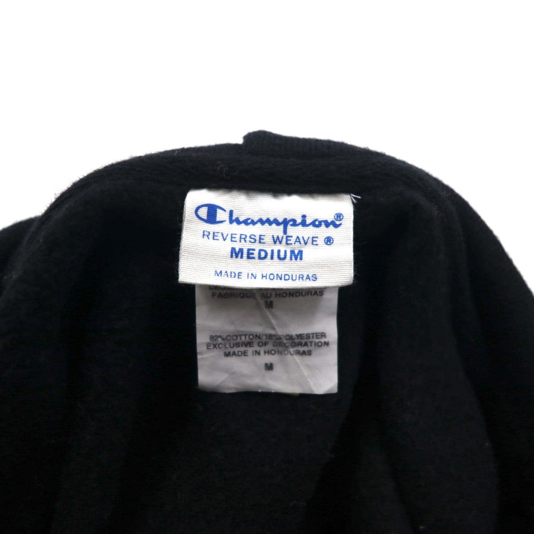 Champion リバーズウィーブ REVERSE WEAVE プルオーバーパーカー M ブラック 無地 コットン 裏起毛 青単タグ 復刻 ホンジュラス製