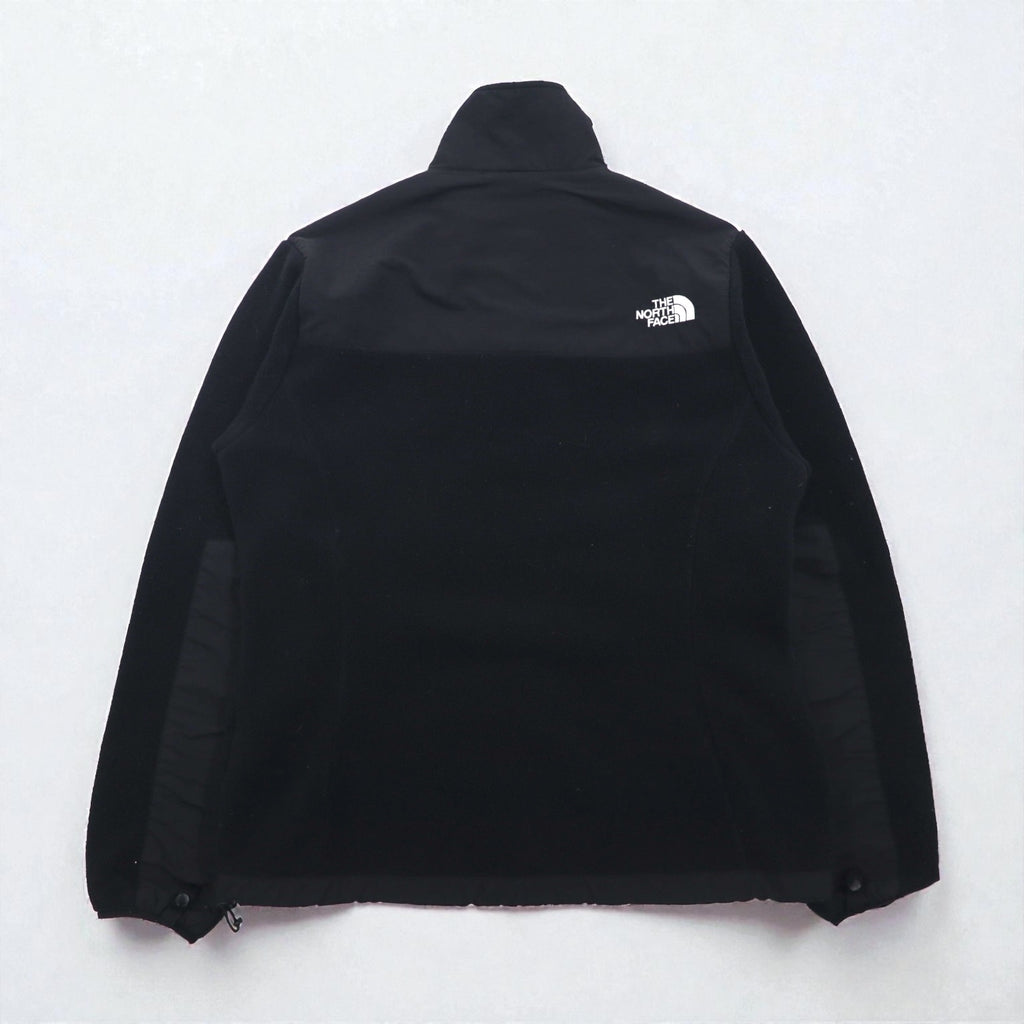 THE NORTH FACE POLARTEC Denali Fleece Jacket, Medium, Black Nylon Switching, Full Zip, High Neck, Drawcord