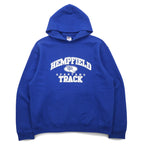 JERZEES College Print Pullover Hoodie L Blue Cotton HEMPFIELD SPARTANS TRACK