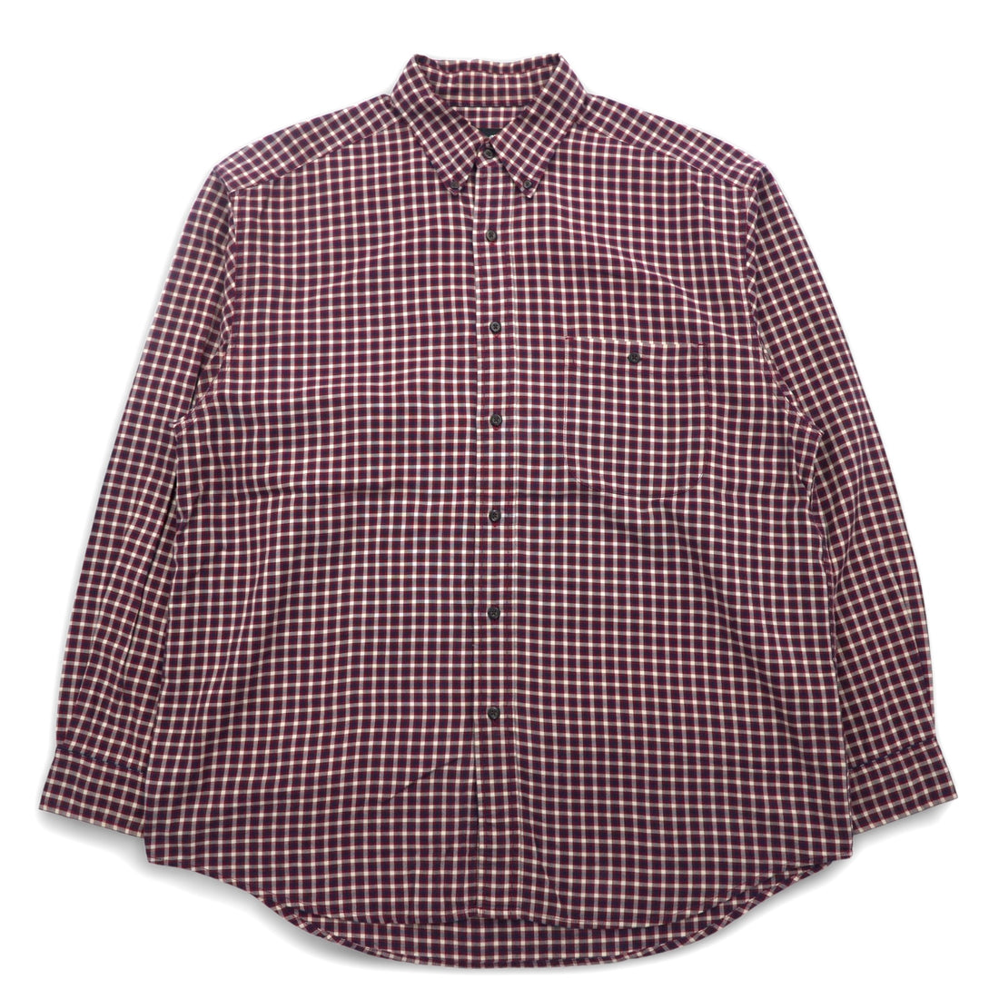 Eddie Bauer 90s Big Size Button Down Shirt L Red Check Cotton