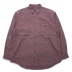 Eddie Bauer 90s Big Size Button Down Shirt L Red Check Cotton
