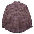 Eddie Bauer 90s Big Size Button Down Shirt L Red Check Cotton