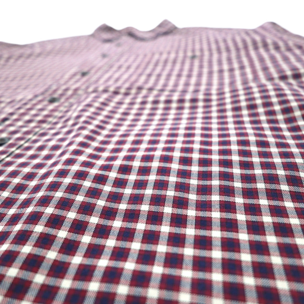 Eddie Bauer 90s Big Size Button Down Shirt L Red Check Cotton