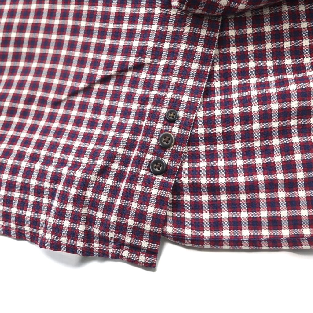 Eddie Bauer 90s Big Size Button Down Shirt L Red Check Cotton