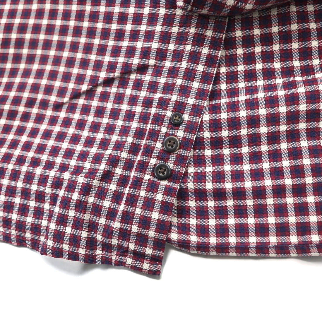 Eddie Bauer 90s Big Size Button Down Shirt L Red Check Cotton
