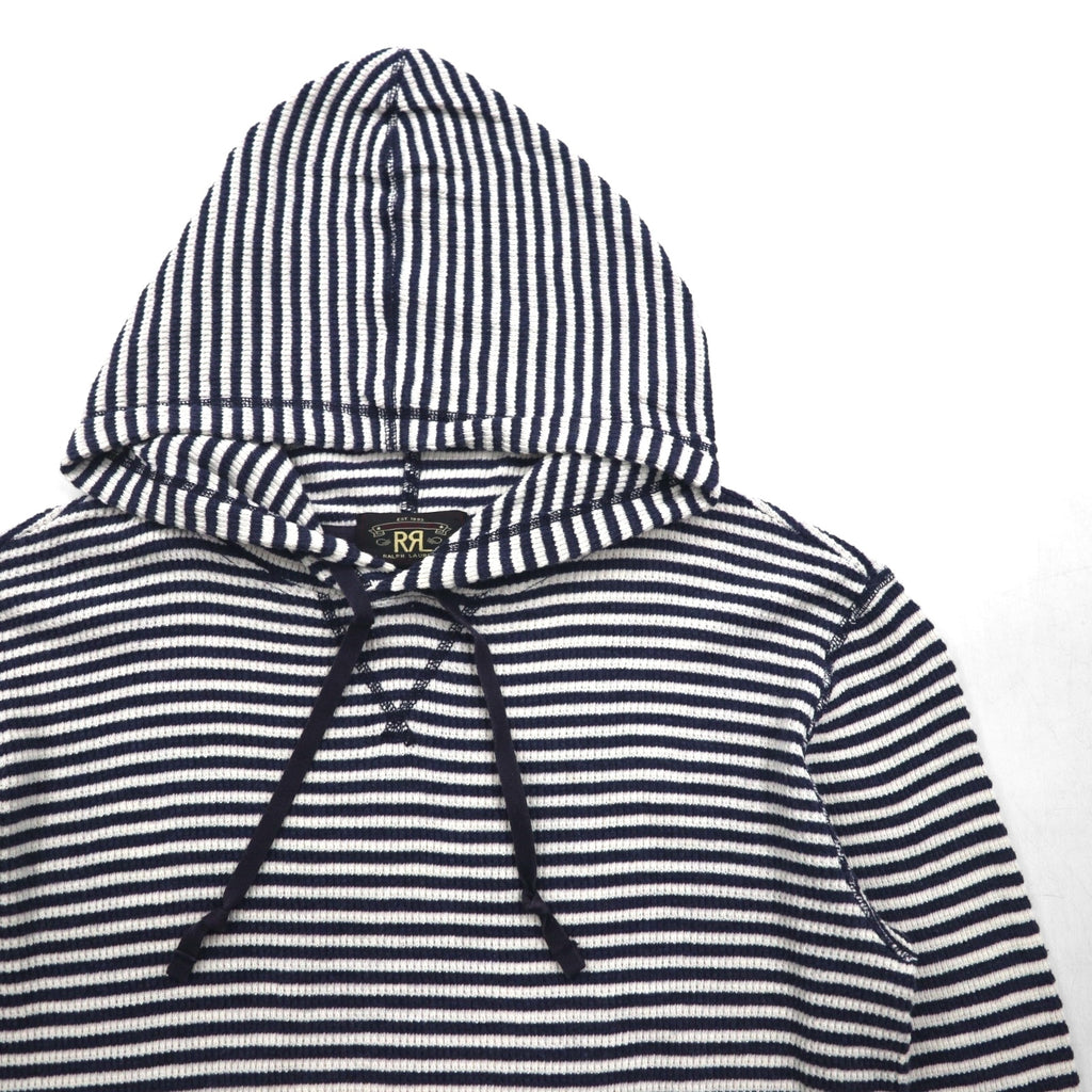 RRL ( Ralph Lauren ) サーマル プルオーバー パーカー L コットン ボーダー カンガルーポケット