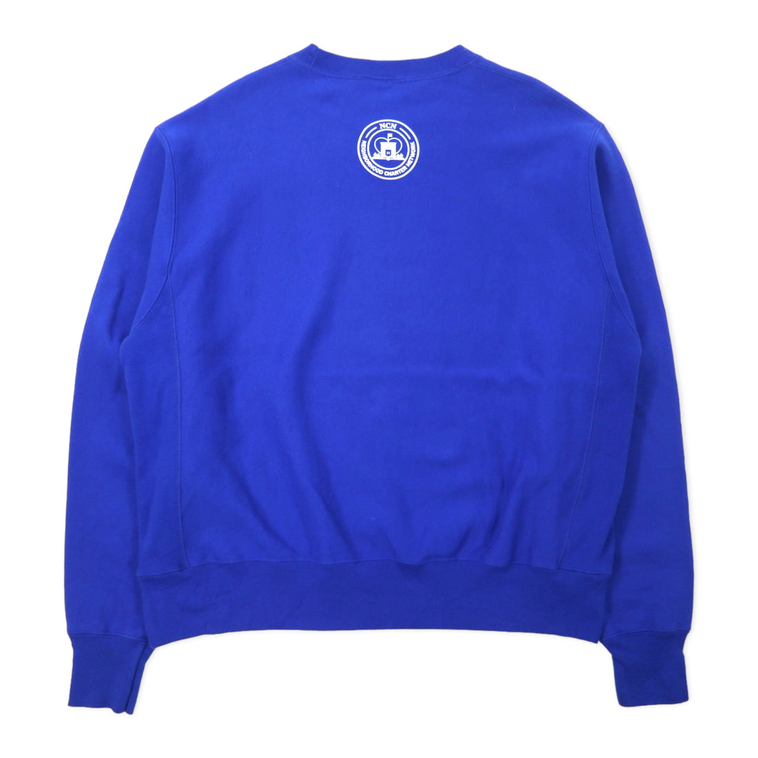 Champion Reverse Weave Sweatshirt 2XL Blue Cotton NO HUMAN IS LIMITED Solid Color Tag Reprint REVERSE WEAVE Made in El Salvador