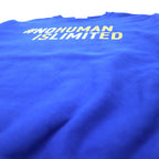 Champion Reverse Weave Sweatshirt 2XL Blue Cotton NO HUMAN IS LIMITED Solid Color Tag Reprint REVERSE WEAVE Made in El Salvador