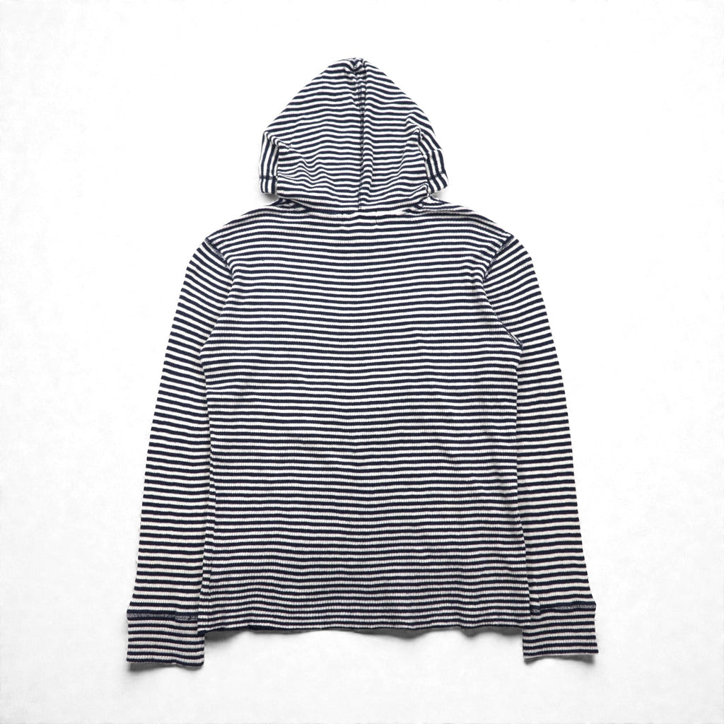 RRL ( Ralph Lauren ) サーマル プルオーバー パーカー L コットン ボーダー カンガルーポケット