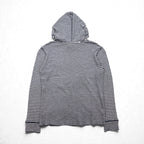 RRL ( Ralph Lauren ) サーマル プルオーバー パーカー L コットン ボーダー カンガルーポケット