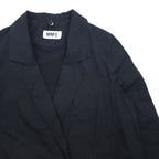 MM6 Maison Margiela Oversized Double-Breasted Tailored Jacket in Leather, XL Navy, Made Italy