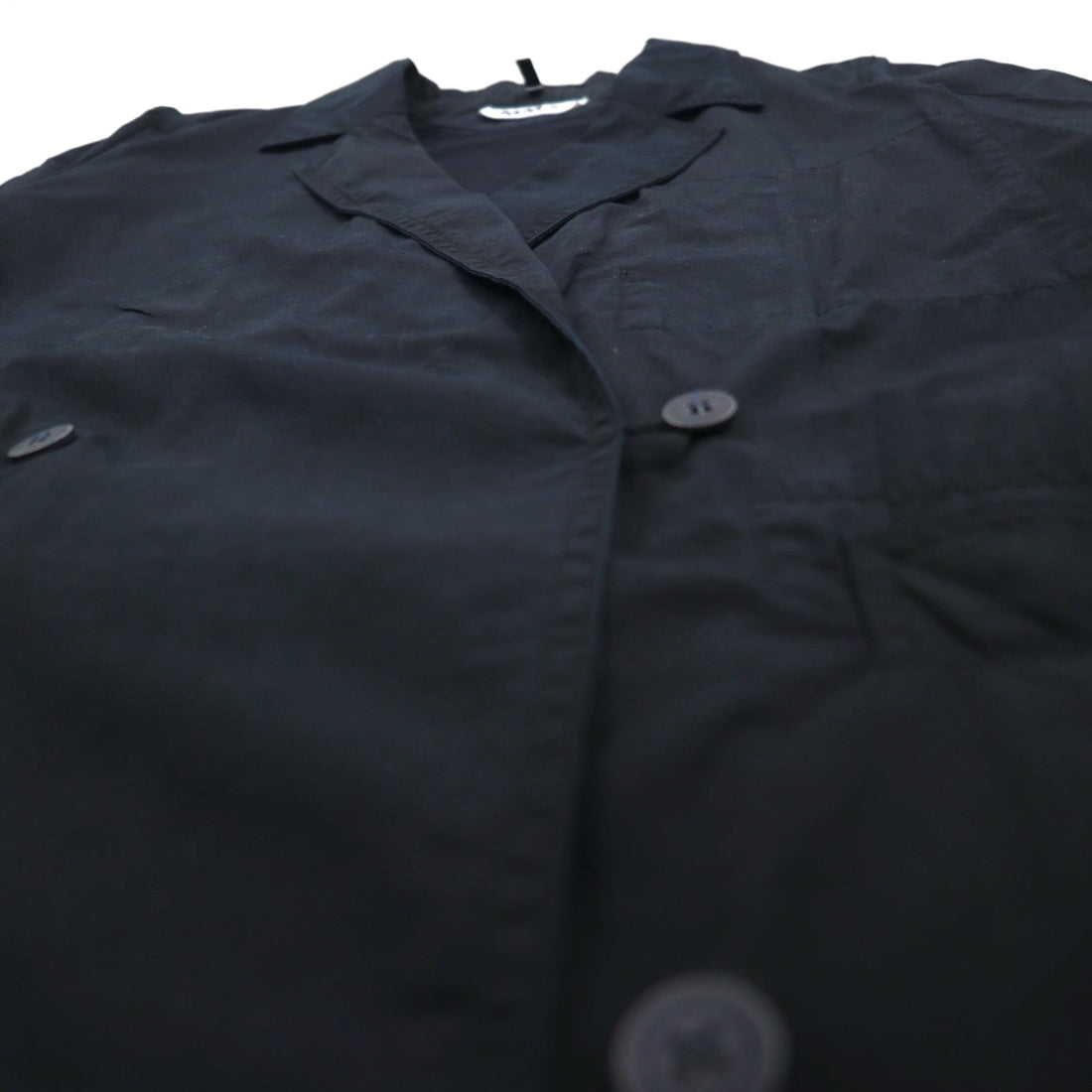MM6 Maison Margiela Oversized Double-Breasted Tailored Jacket in Leather, XL Navy, Made Italy