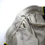 NIKE Track Pants Jersey L Beige Polyester Sideline Swoosh Logo Embroidered