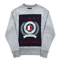 TOMMY HILFIGER Printed Crew Neck Sweatshirt S Grey Cotton MW0MW09466