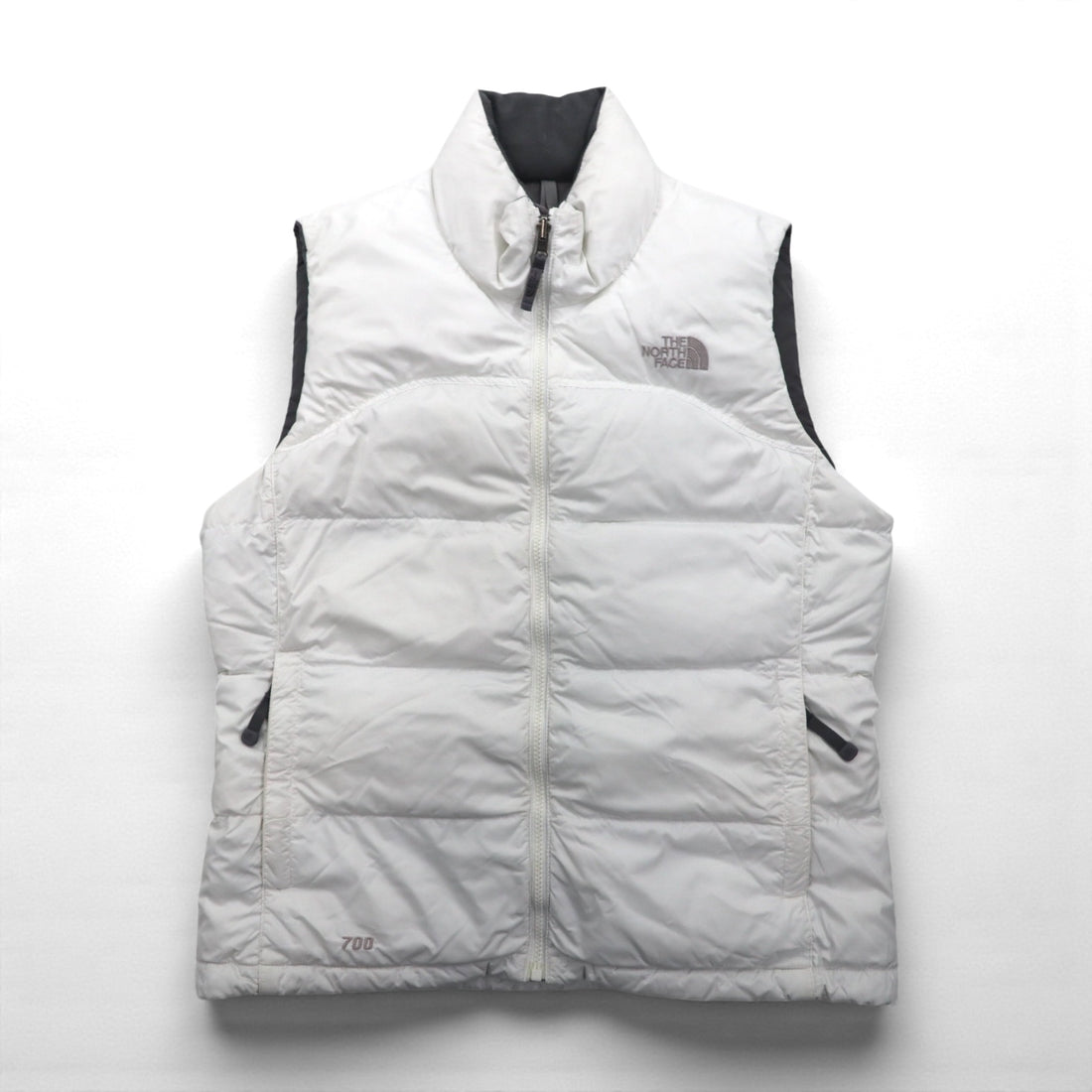 THE NORTH FACE Nuptse 700 Fill Power Down Vest, Medium, White Nylon, US Standard