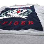 TOMMY HILFIGER Printed Crew Neck Sweatshirt S Grey Cotton MW0MW09466
