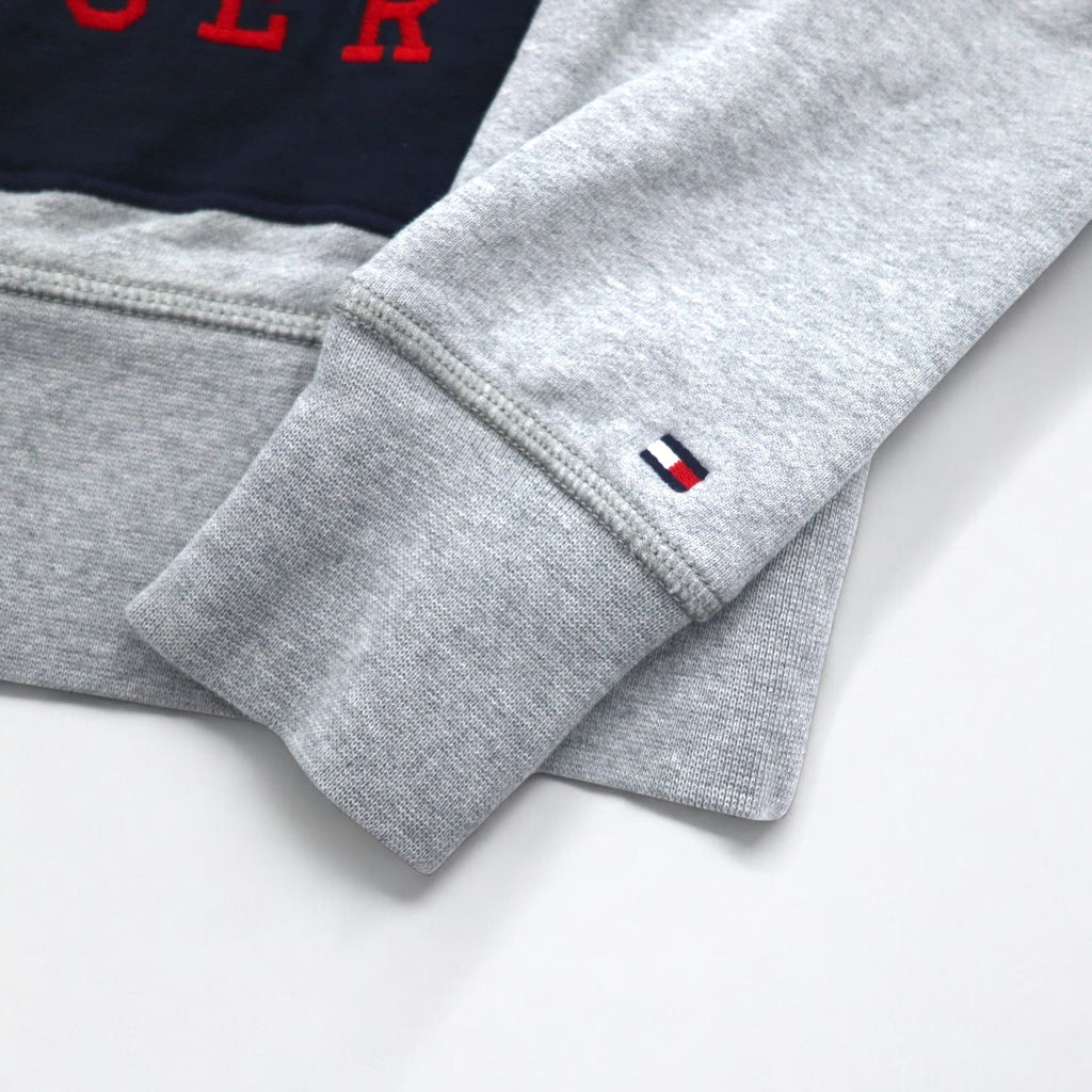 TOMMY HILFIGER Printed Crew Neck Sweatshirt S Grey Cotton MW0MW09466