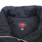 GALLERY Stand Collar A-Line Coat XS Black Cotton Polyester