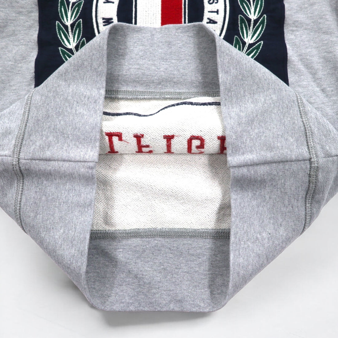 TOMMY HILFIGER Printed Crew Neck Sweatshirt S Grey Cotton MW0MW09466