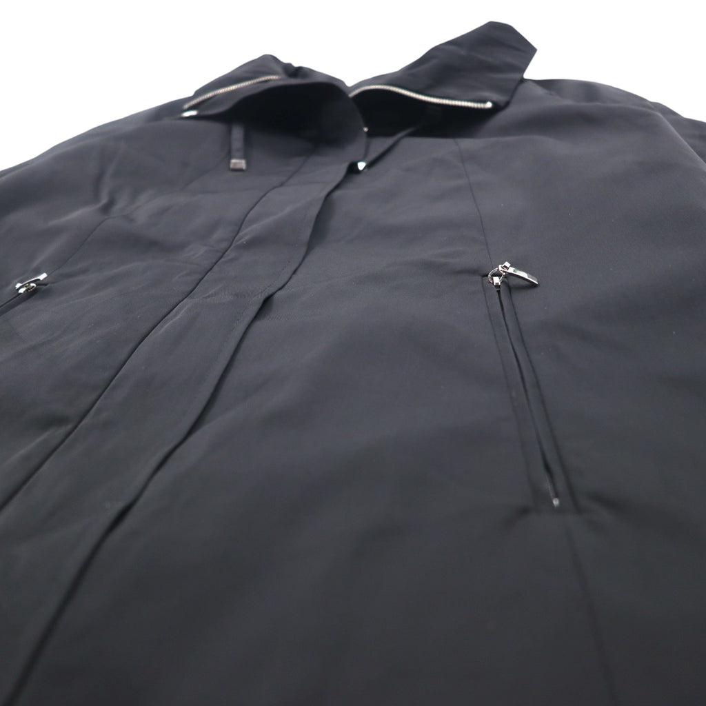 GALLERY Stand Collar A-Line Coat XS Black Cotton Polyester