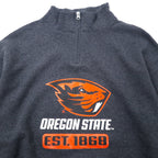 JERZEES Half-Zip College Sweatshirt, Large, Grey, Cotton, Fleece Lining, NCAA, OREGON STATE, Made in Honduras