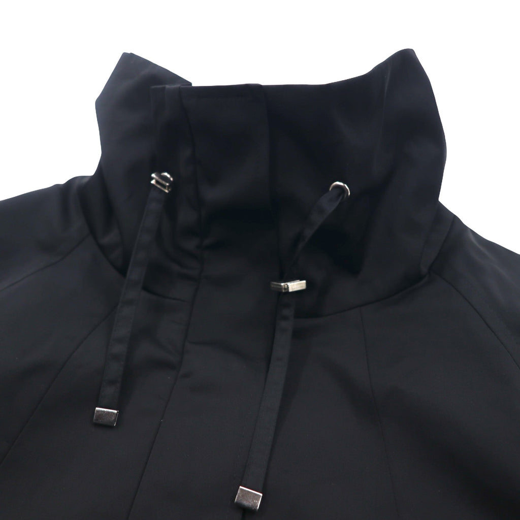 GALLERY Stand Collar A-Line Coat XS Black Cotton Polyester