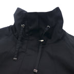 GALLERY Stand Collar A-Line Coat XS Black Cotton Polyester