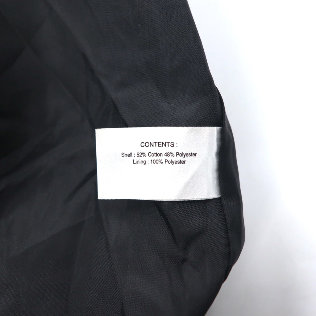 GALLERY Stand Collar A-Line Coat XS Black Cotton Polyester