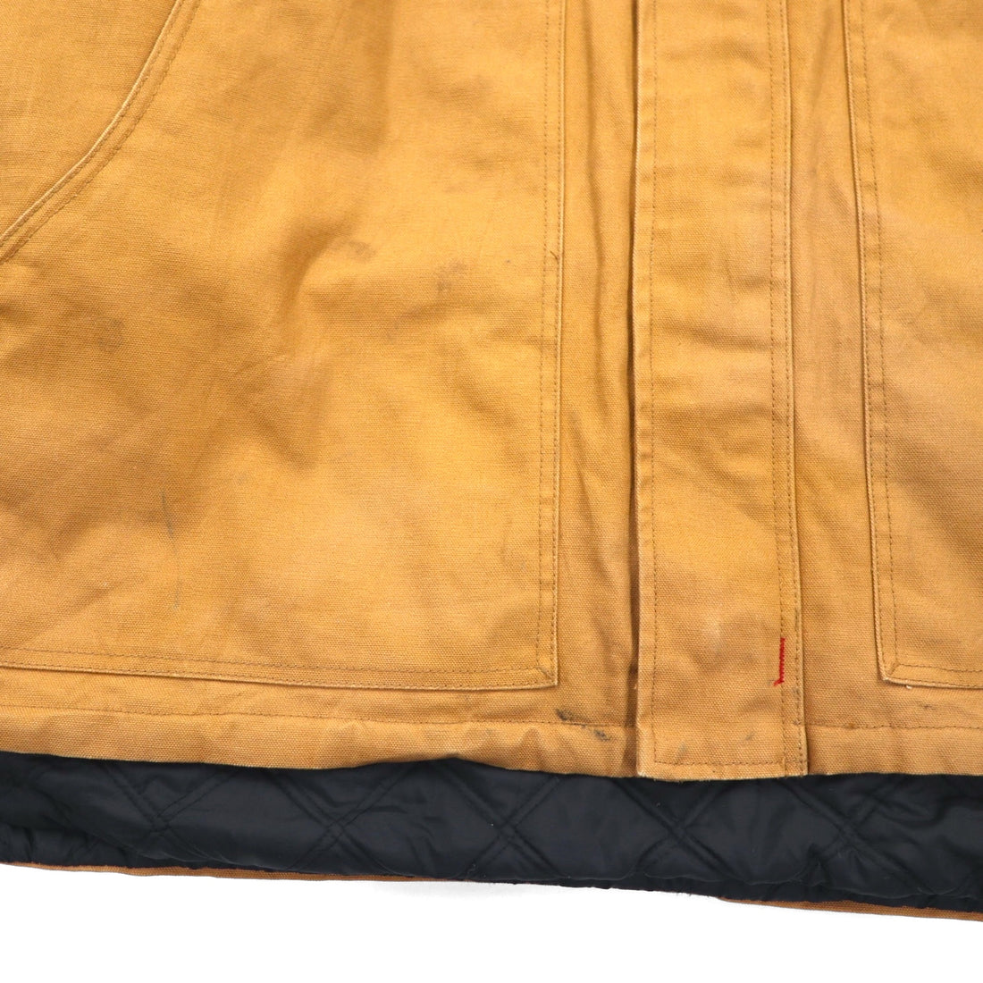 CRAFTSMAN 90s Duck Work Jacket Coverall 2XL Camel Brown Padded Drawcord Corduroy Collar