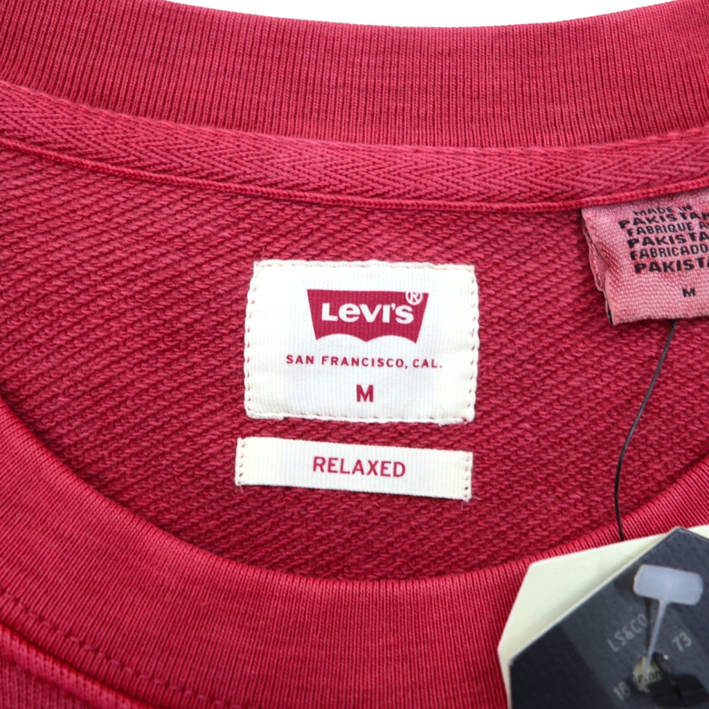 Levi's Relaxed Fit Crew Neck Sweatshirt, Size M, Red, with Embroidered Trim, 85531-0002, Unused