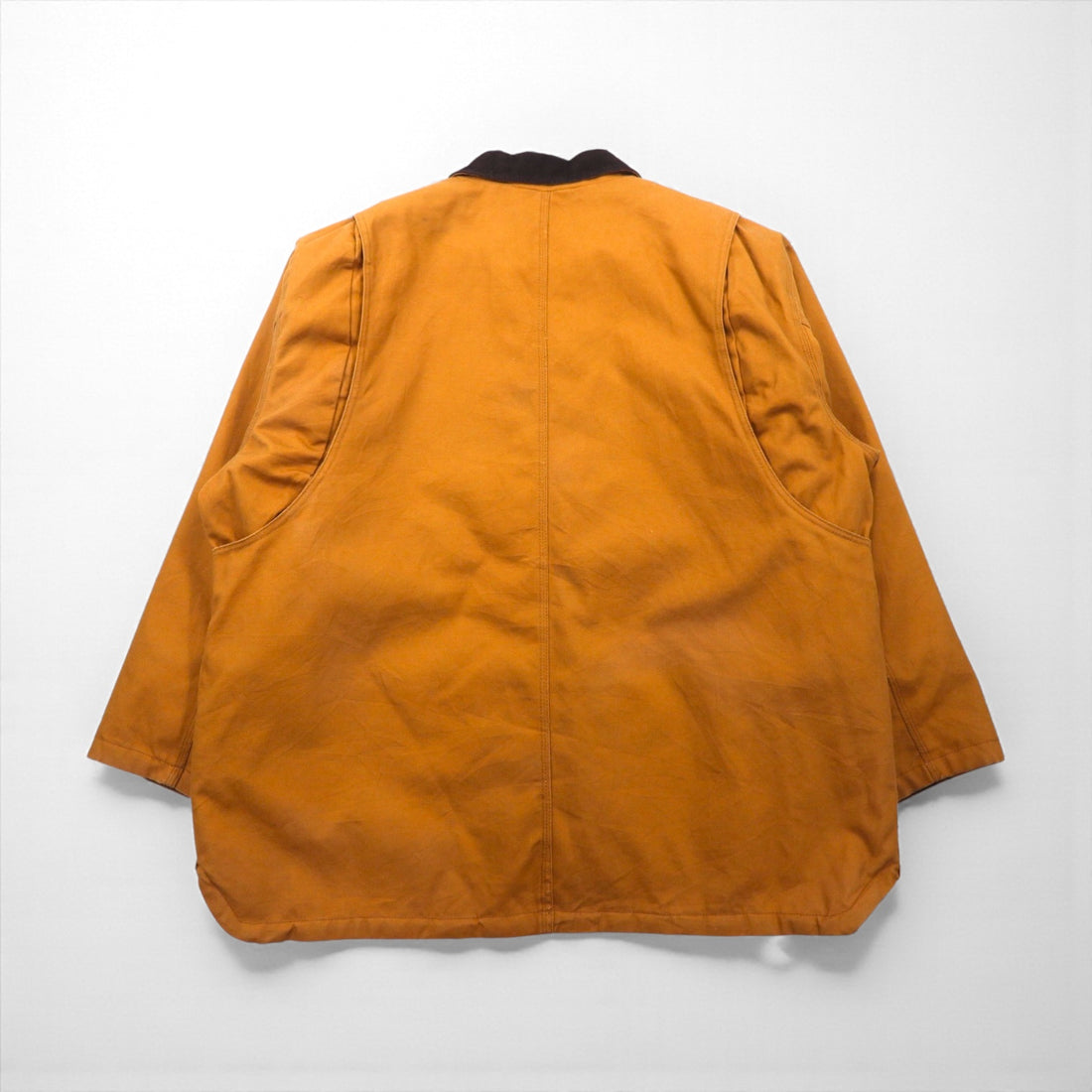 CRAFTSMAN 90s Duck Work Jacket Coverall 2XL Camel Brown Padded Drawcord Corduroy Collar