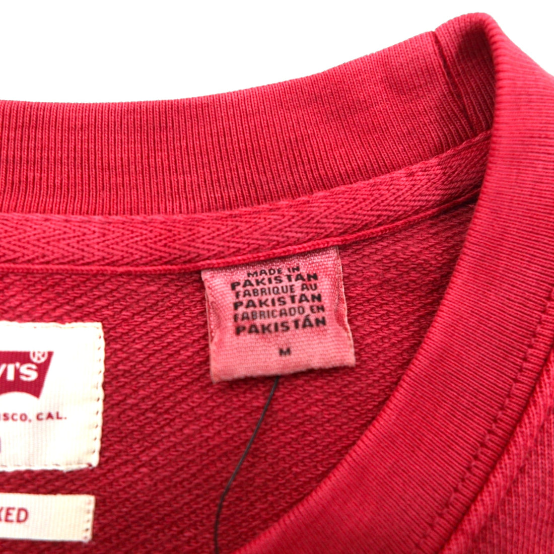 Levi's Relaxed Fit Crew Neck Sweatshirt, Size M, Red, with Embroidered Trim, 85531-0002, Unused