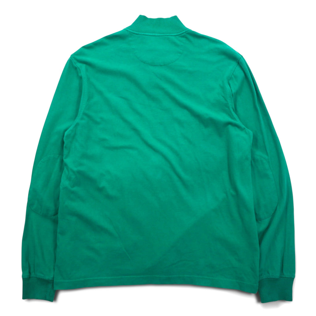 CHAPS Half Button Long Sleeve T-Shirt, Green, Cotton, One Point Logo Embroidery