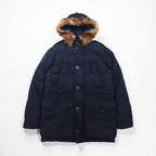Polo Ralph Lauren 90年代 ミリタリー ダウンジャケット S ネイビー N-3B ファー着脱式