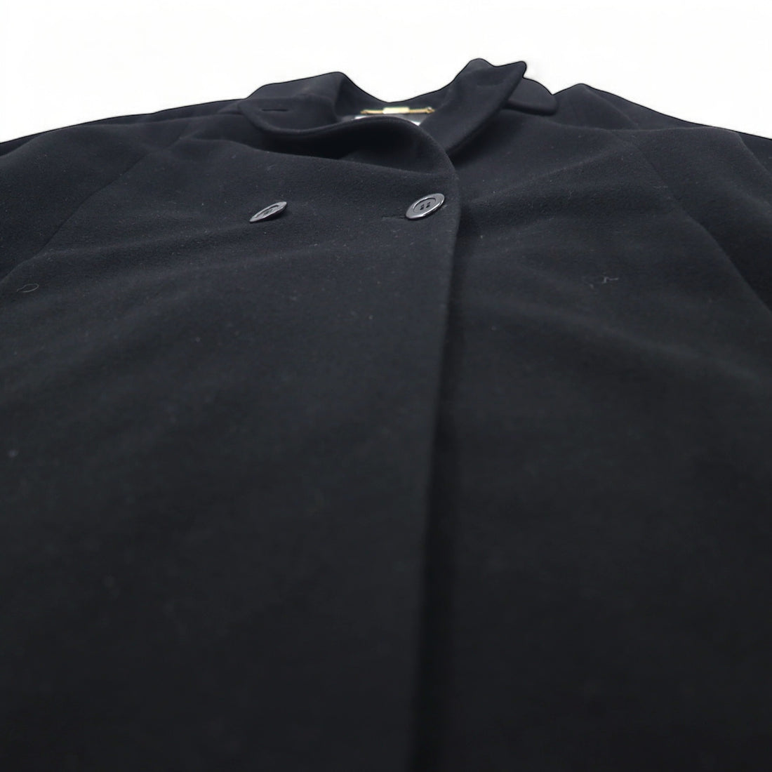 Burberrys Spanish Cashmere Chesterfield Coat M Black Wool WOOL &amp; CASHMERE