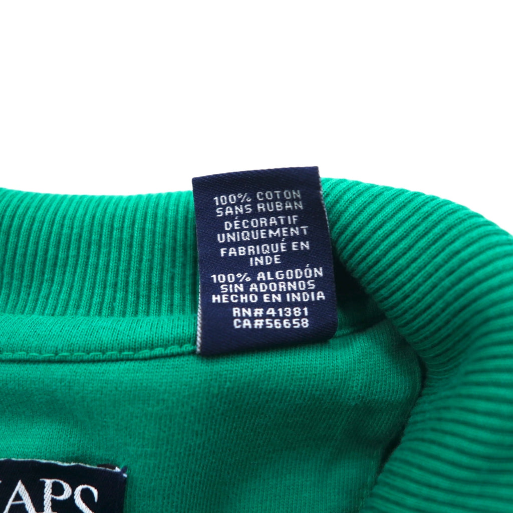 CHAPS Half Button Long Sleeve T-Shirt, Green, Cotton, One Point Logo Embroidery