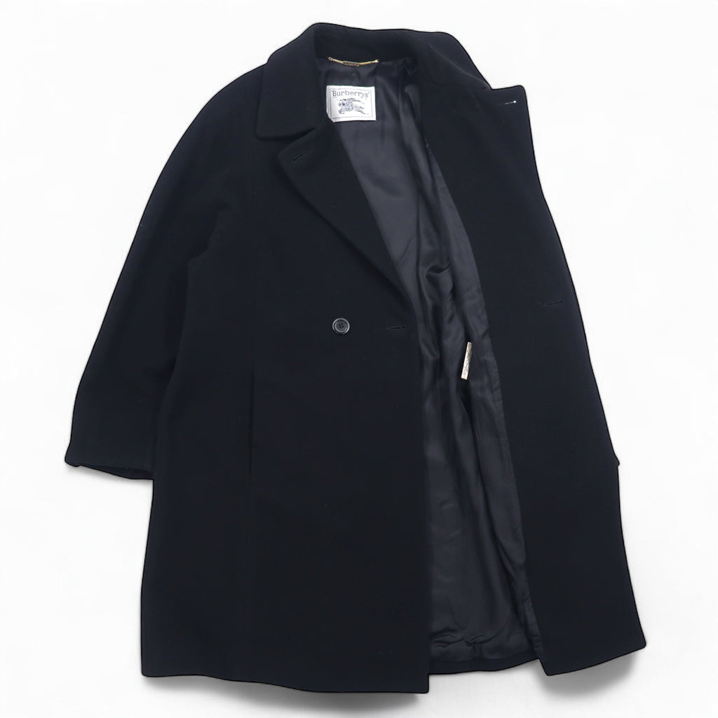 Burberrys Spanish Cashmere Chesterfield Coat M Black Wool WOOL &amp; CASHMERE