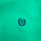 CHAPS Half Button Long Sleeve T-Shirt, Green, Cotton, One Point Logo Embroidery