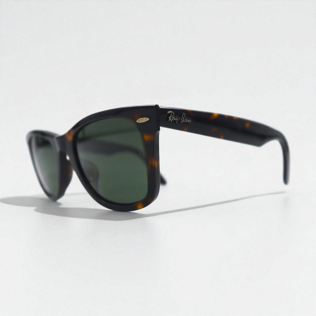 Ray-Ban Wayfarer Wellington Sunglasses, Brown Tortoiseshell, RB2140-F, 902 52-22 3N, Made in Italy