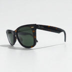 Ray-Ban Wayfarer Wellington Sunglasses, Brown Tortoiseshell, RB2140-F, 902 52-22 3N, Made in Italy