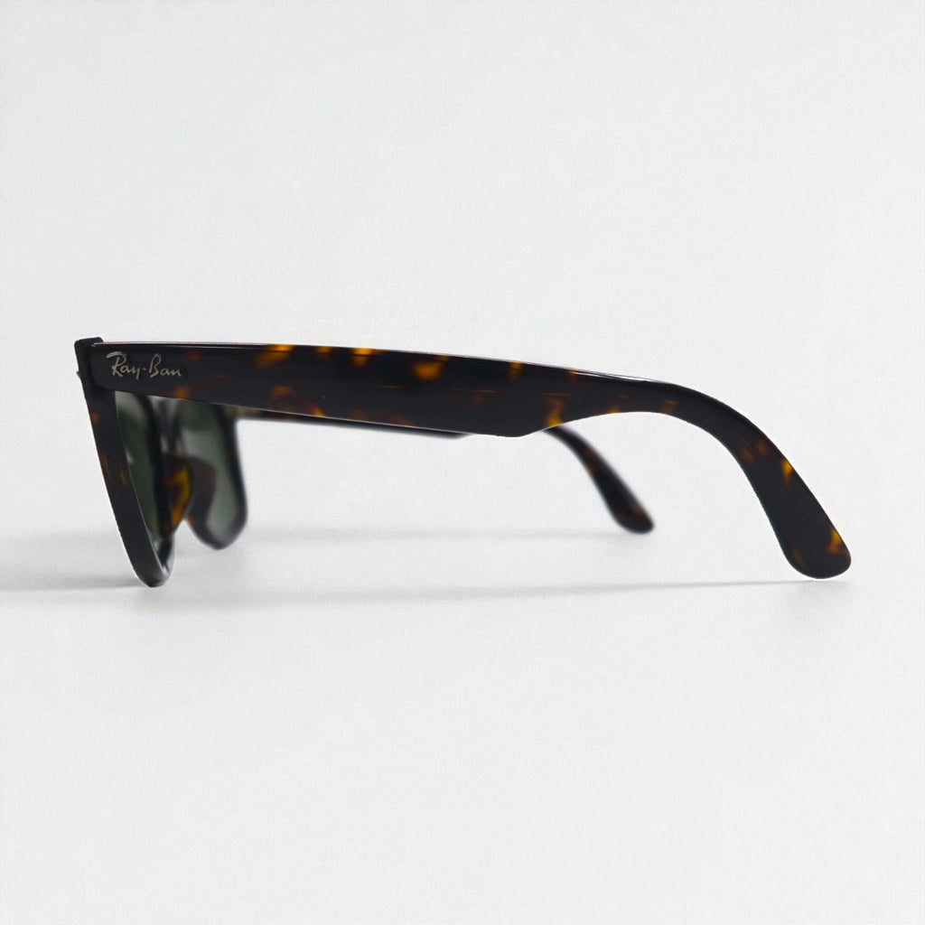 Ray-Ban Wayfarer Wellington Sunglasses, Brown Tortoiseshell, RB2140-F, 902 52-22 3N, Made in Italy