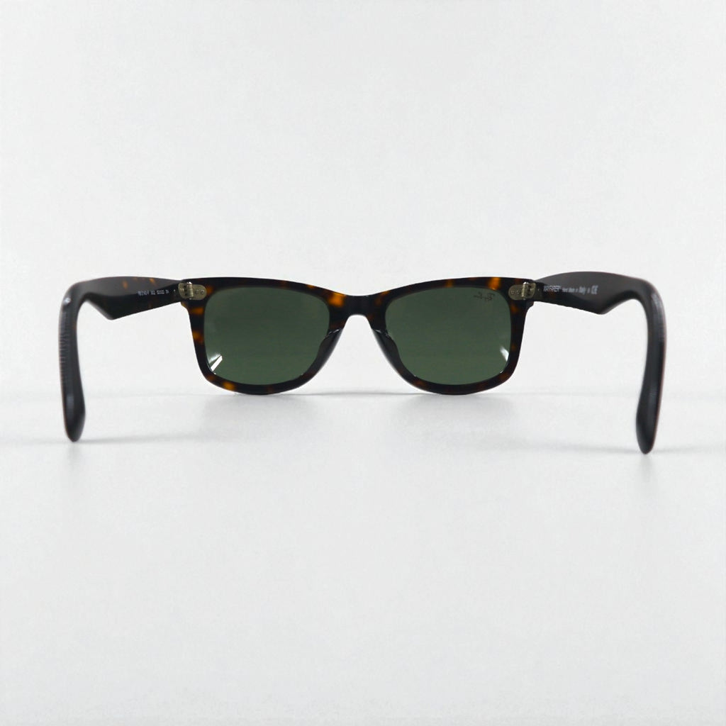 Ray-Ban Wayfarer Wellington Sunglasses, Brown Tortoiseshell, RB2140-F, 902 52-22 3N, Made in Italy