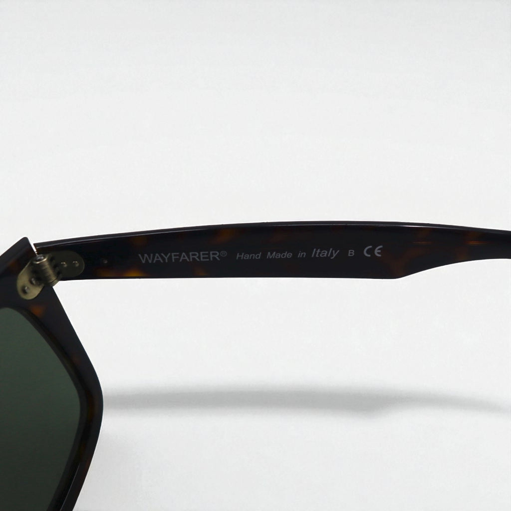 Ray-Ban Wayfarer Wellington Sunglasses, Brown Tortoiseshell, RB2140-F, 902 52-22 3N, Made in Italy