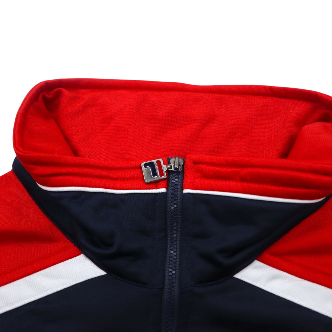 FILA 90s Track Jacket Jersey XL Navy Red Polyester Tape Logo