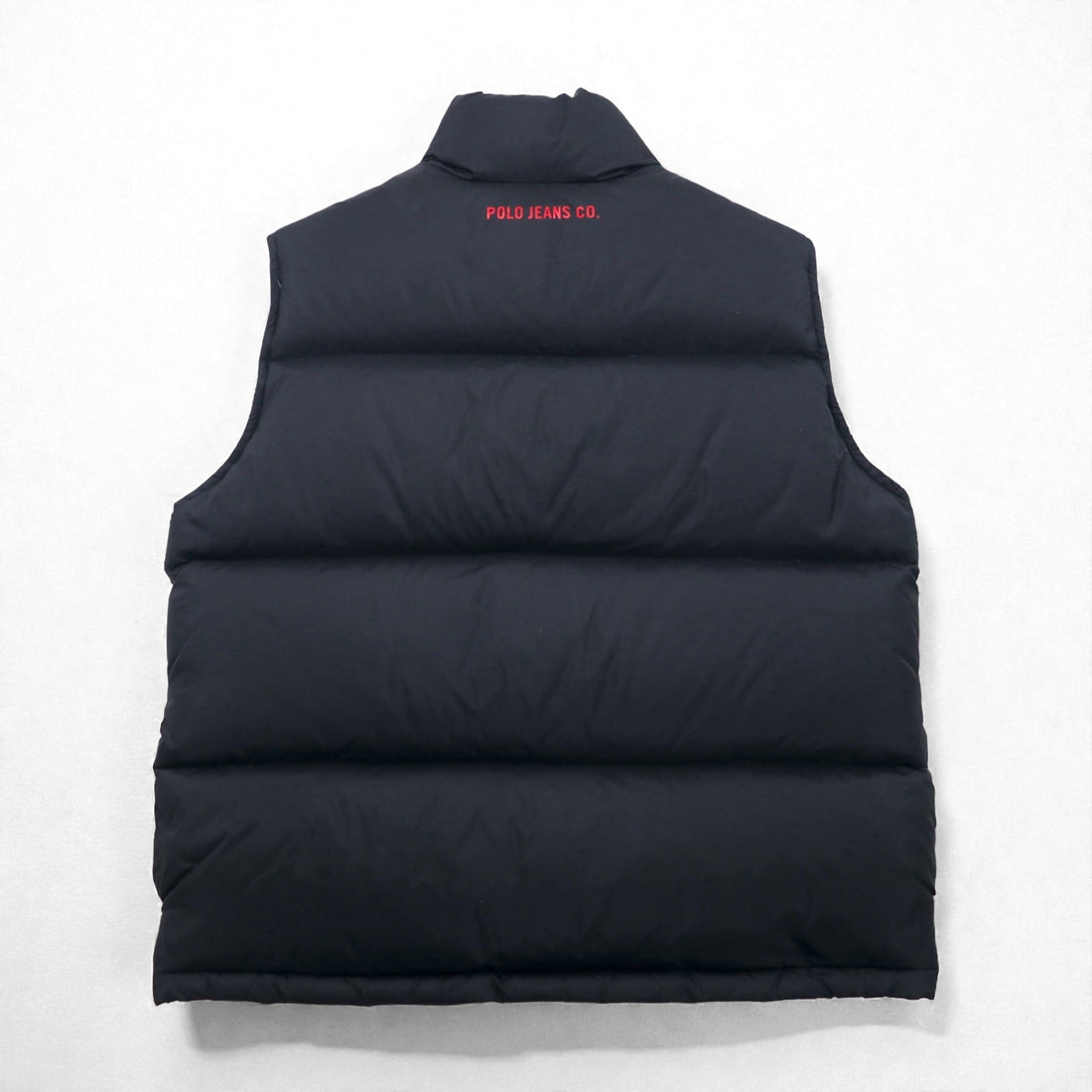 POLO JEANS CO. Ralph Lauren 90s Volume Down Vest, Size Small, Black, Lips Top