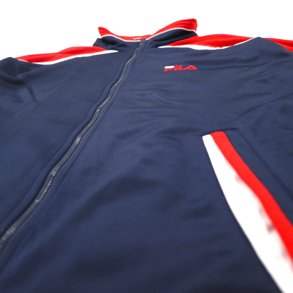 FILA 90s Track Jacket Jersey XL Navy Red Polyester Tape Logo