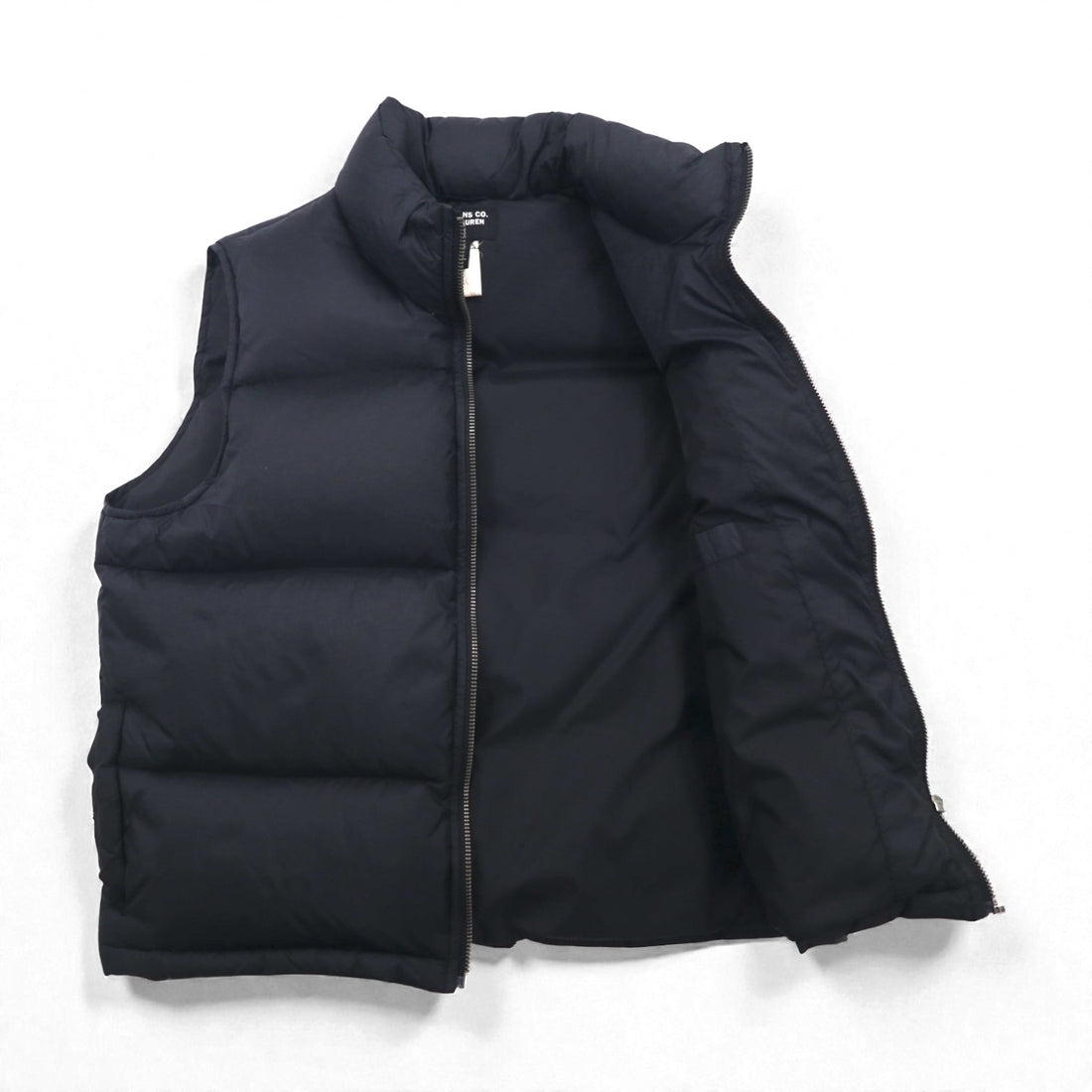 POLO JEANS CO. Ralph Lauren 90s Volume Down Vest, Size Small, Black, Lips Top